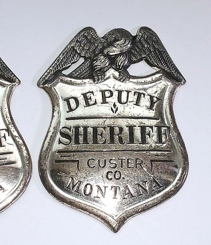! Distintivo sceriffo contea di Custer argento sterling 925 argento sterling Franklin nuovo 1987 nuovo di zecca - Foto 5 di 8