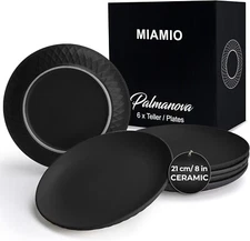 MIAMIO - Set of 6 modern ceramic tableware/plates for 6 people