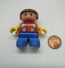 Lego Duplo Brunette Toddler Girl Daughter Red Shirt W/ Flowers Figure Vintage