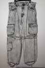 Men's Empyre 40 Relax Loose Skate Baggy Jeans Y2K Scramble Grey Distressed Acid — photo 1