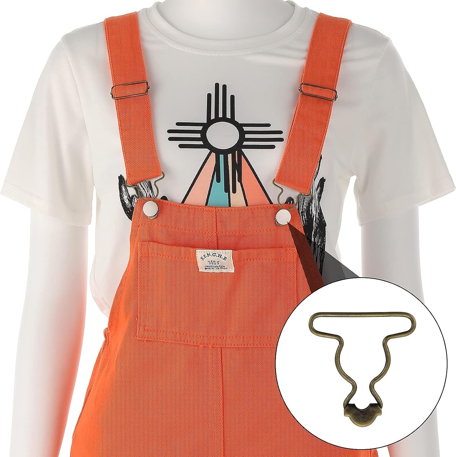 Lusofie 20Pcs Dungaree Suspender Clips Overall Buckles 1.5 Inch Wide Bronze 