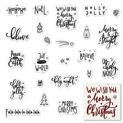 Christmas Greeting Words 5.5 inches x inches, Style 2: