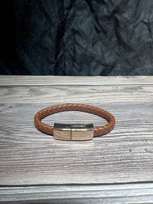 Apple Charging Cord Brown Braided Bracelet