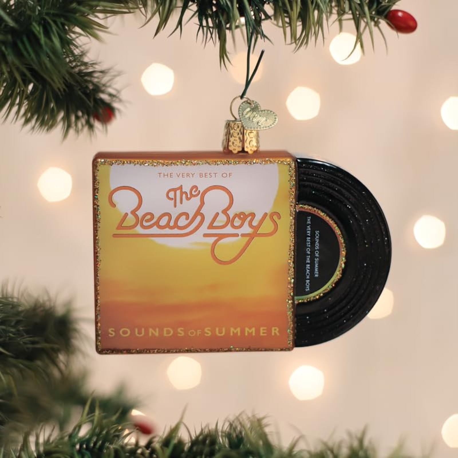 Old World Christmas Beach Boys Sounds of Summer Album Cover Glass Tree Ornament