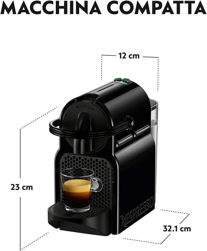 De'Longhi Nespresso Inissia Macchina da Caffè a Capsule - Nera (EN80.B) - Immagine 2 di 4