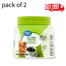 Great Value No Calorie Stevia Sweetener Sugar Substitute 9.8 oz Pack of 2