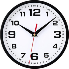 Wall Clock Silent Non-Ticking Modern Clocks Battery Operated 8 Inch Small Analog
