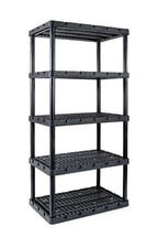 36"x74"x24" Resin 5 Tier Plastic Shelving Unit 1000 lb Garage Workshop Storage