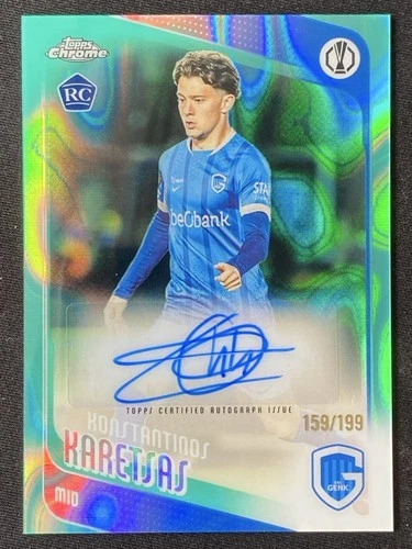 Konstantinos Karetsas 2025-26 Topps Chrome UCC Aqua Lava Auto RC /199 #CA-KK