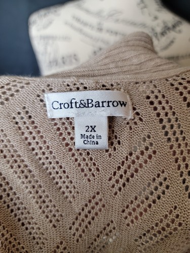 Croft & Barrow beige Damenstrickjacke Größe 2X - Bild 5 von 7