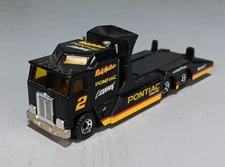 Vintage MATCHBOX Kenworth Cabover Racing Transporter Pontiac 1983