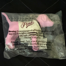 PINK Pink White Dog Stuffed Animal Plush Small