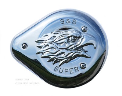 S&S Air Cleaner Covers Flaming Eagle Insert Polished SSEAG-P