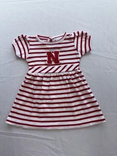 Nebraska University infant / baby striped dress 12-month Girls Two Feet Ahead