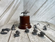 Ral Partha CS Series Vtg lot 9 Archers, Wolf Rider and Wolf Metal Fantasy.