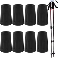 8 Pcs Trekking Pole Tips Replacement Protectors - Durable Rubber Tip Accessor...
