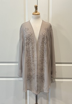 Catherine s Women s Plus 34W Sheer Beaded Lightweight Cardigan Jacket Bobo NEW