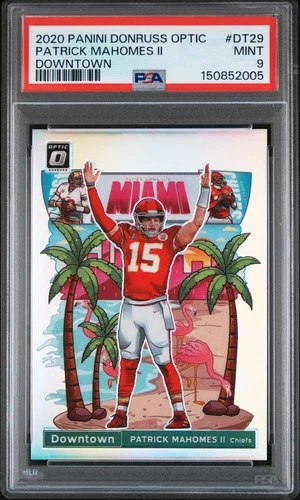 2020 PANINI DONRUSS OPTIC DOWNTOWN #DT29 PATRICK MAHOMES II PSA 9