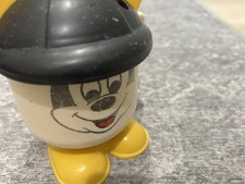 VTG Walt Disney Productions Mickey Mouse Plastic Sippy Cup Mug w/ Black Lid