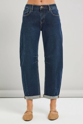 Risen Slouch & Stitch Barrel Jeans Dark Wash