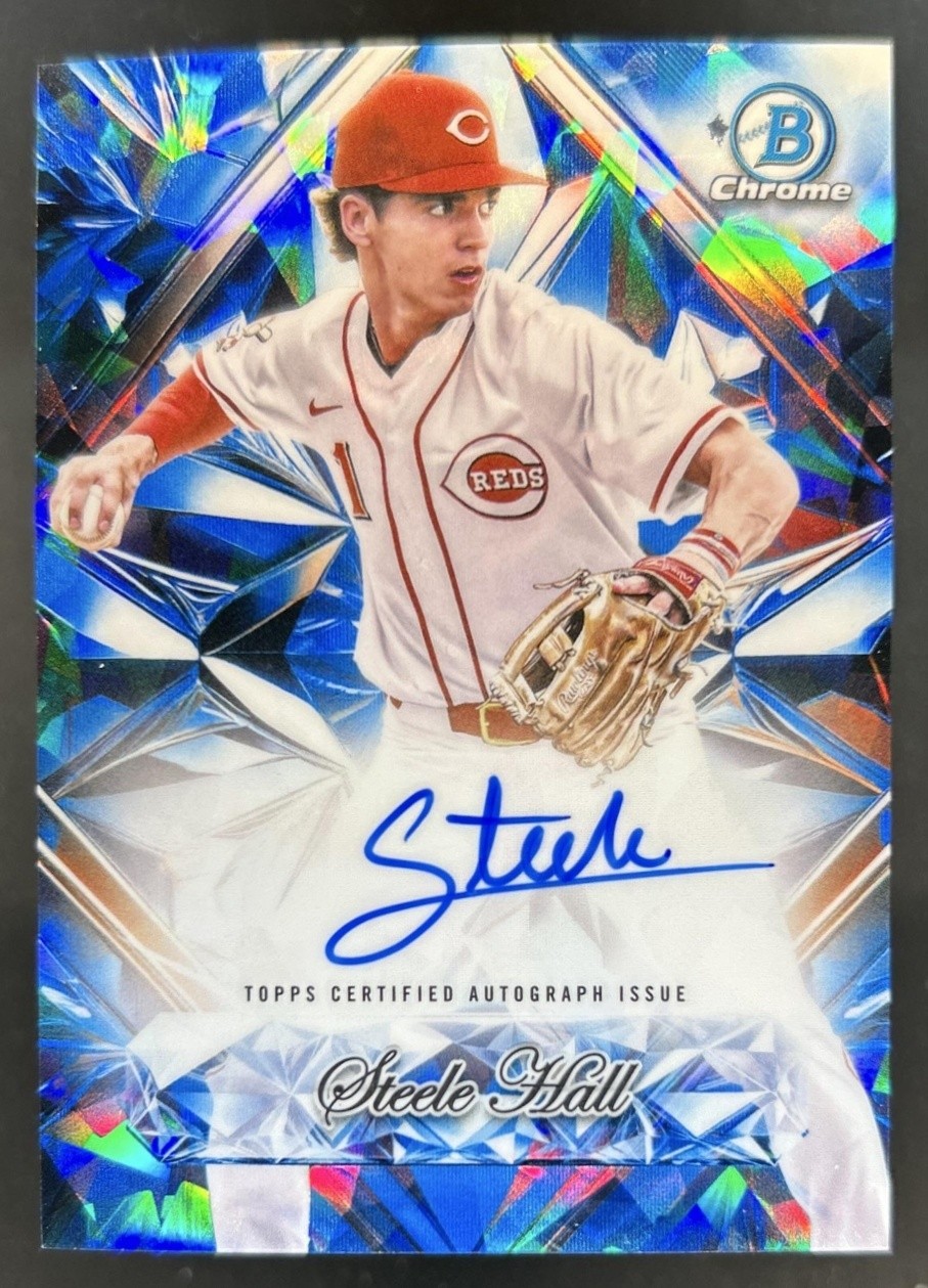 2025 Bowman Draft Sapphire Steele Hall Selections Auto #SSA-SHA Reds