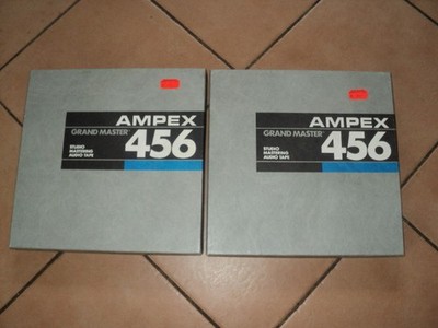 2 originale AMPEX 456 GRAND MASTER 1/2 '' NAB HUB Metalltonbandspulen 1 x bespiel