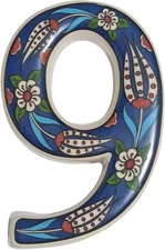 Large Ceramic Housewarming Sign Address Plaque House Navy Blue 