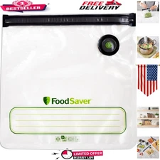 Leakproof 8 Gallon Reusable Vacuum Bags - Easy Use from Freezer to Sous Vide