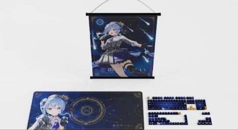 HYTE Hoshimachi Suisei Limited Edition Keycap & Mouse Pad Set Blue New Japan