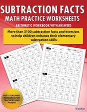 Subtraction Facts Math Practice Worksheet Arithmetic Workbook With Answers: ...
