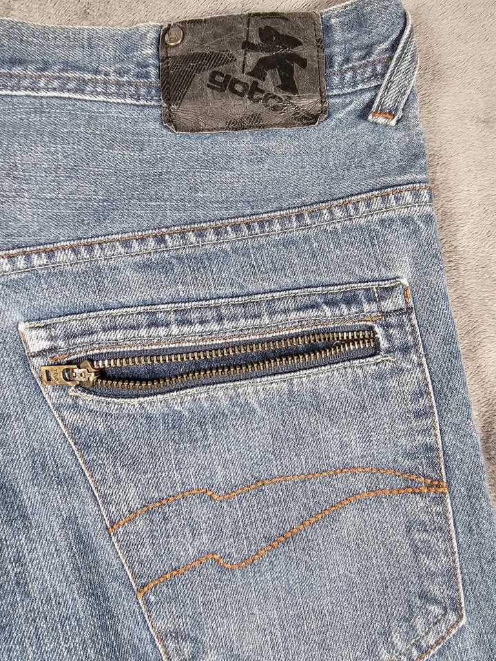 Gotcha Jeans Men 34x32 Blue Straight Leg Denim Zip Pockets 💯 Cotton Y2K VTG - Image 2 of 4