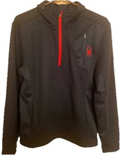 Boys Spyder Outbound Stryke 1/4 Zip Core Pullover Black w/red accents Size S