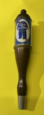 Vintage Pabst Blue Ribbon PBR Beer Tap Handle Wooden 12 . # 1