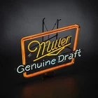 Vintage Miller Genuine Draft Neon Beer Sign Large 28”x25” Real Glass Bar Display