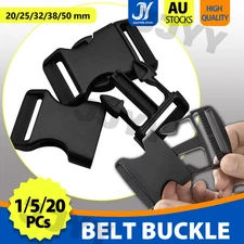 10PCS 25mm Black Plastic Side Quick Release Buckle Clip –Cord Strap Backpack Bag