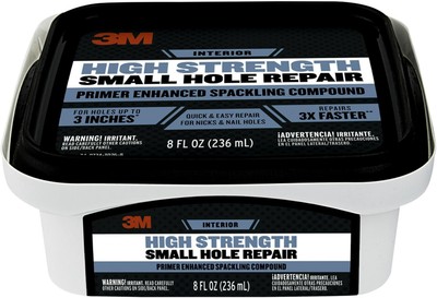 3M High Strength Spackling Compound, 8 oz., Small 8 Fl Oz (Pack of 1), White 