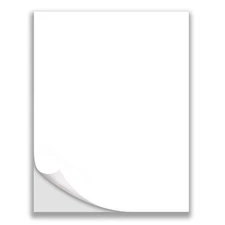 - 8.5" x 11" - Full Labels, Blank White Matte Permanent Adhesive Sticker Labe...