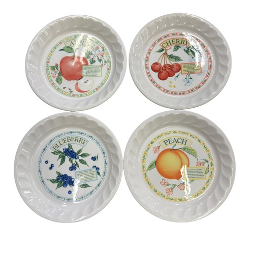 Vintage Himark Golden Pie Collection Mini Pie Plates Set of 4 Fruit