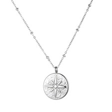 Stern Münze Kette Edelstahl 316L Gold Silber - Amulett Medaillon NEU