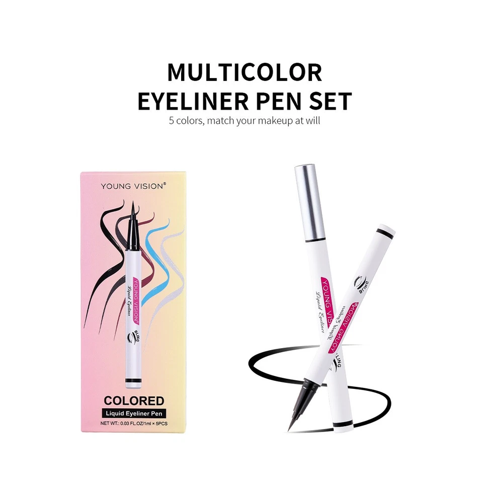 5 PCS Liquid Eyeliner Set Matte Waterproof Smudge-proof Long Lasting Eye Makeup - Image 3 of 4