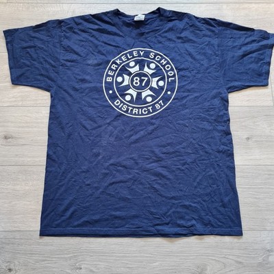Vintage Jerzees T-Shirt Berkeley School District 87 Navy Blau XL