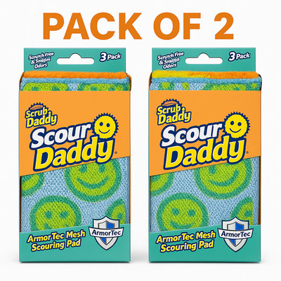 Scrub Daddy Scour Daddy ArmorTec (2 Packs)   6 Pads Total   Multi-Surface   Fast