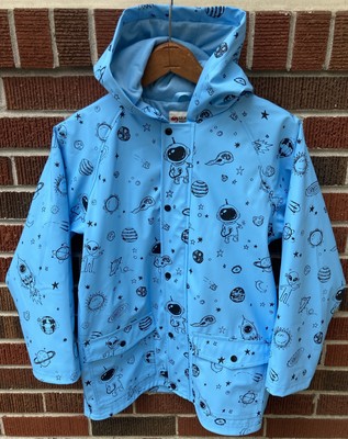 VINTAGE SEAICH CHILDREN'S RAINCOAT SPACE PLANET ALIEN ASTRONAUT STARS FUNKY 10T