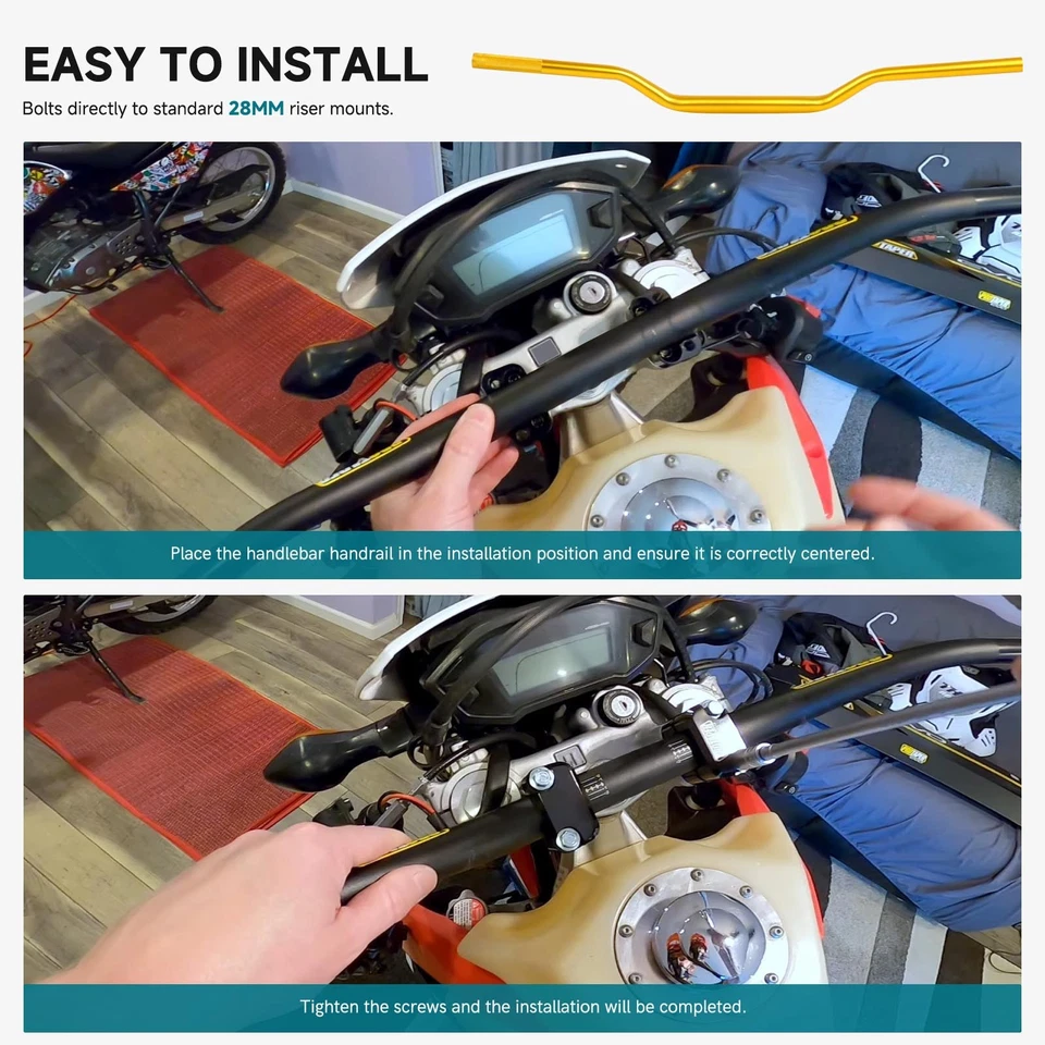 1-1/8" 28mm Motorcycle Handlebars Fat Drag Bar For Suzuki RM RMX RM-Z 125 250 - Image 2 of 4