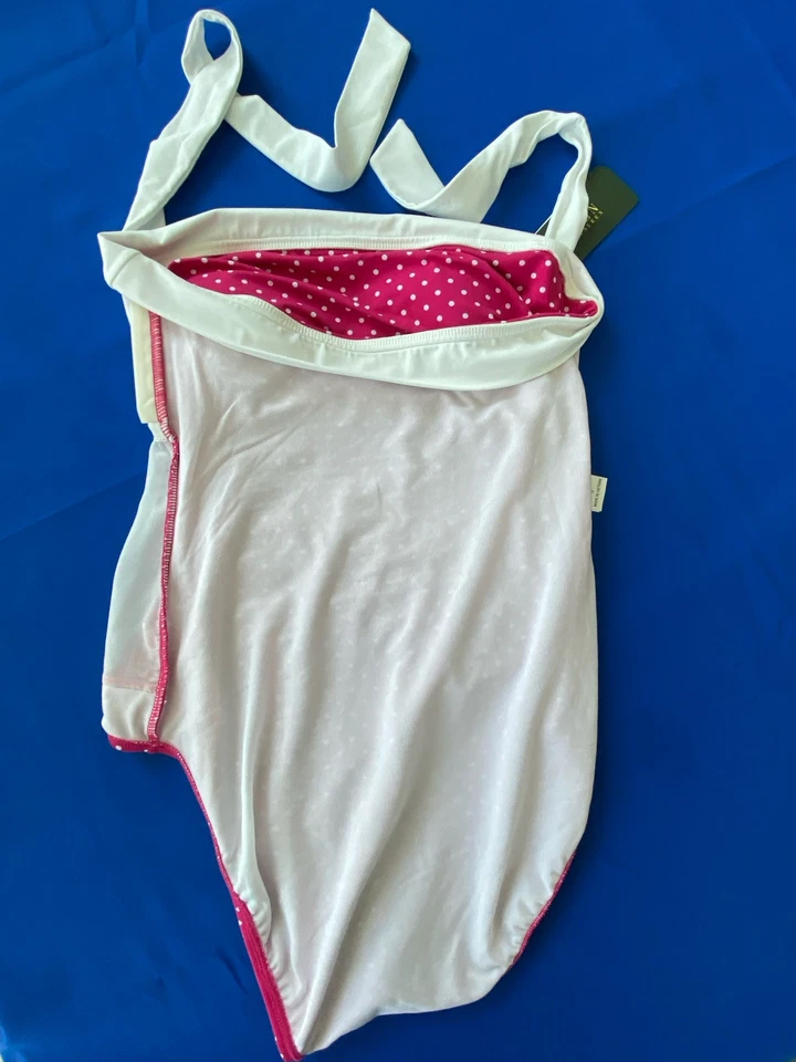 Lauren Ralph Lauren Hot Pink Polka Dot 1 Pce Halter Swimsuit Size 8 NWT - Image 4 of 4