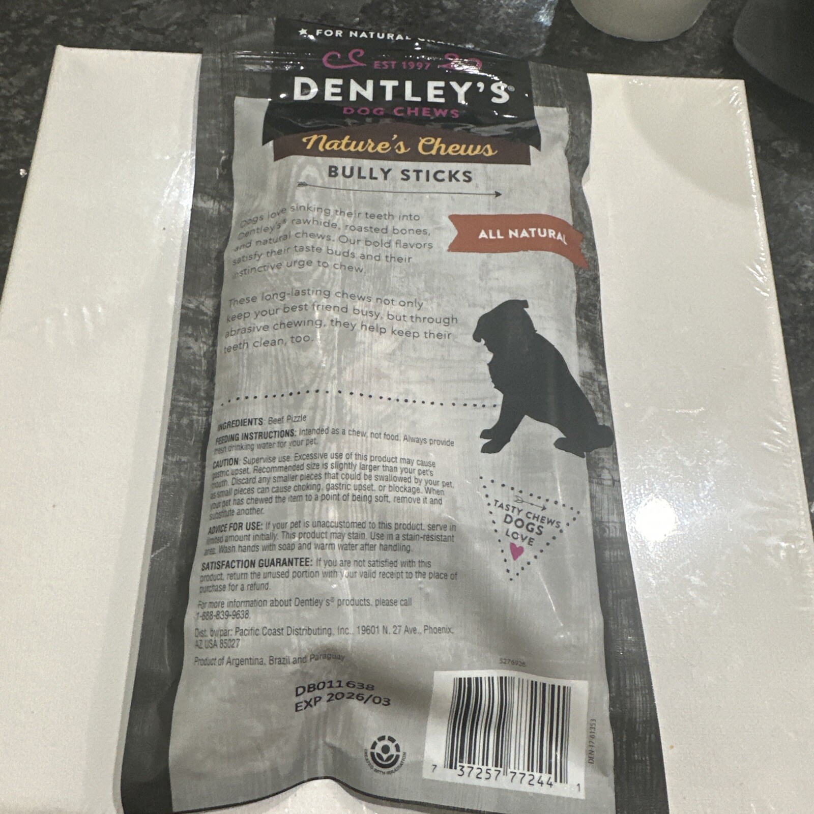 Dentley's Dog Chews Bully Sticks 6" Small & Medium Dogs, 4.2 Oz All