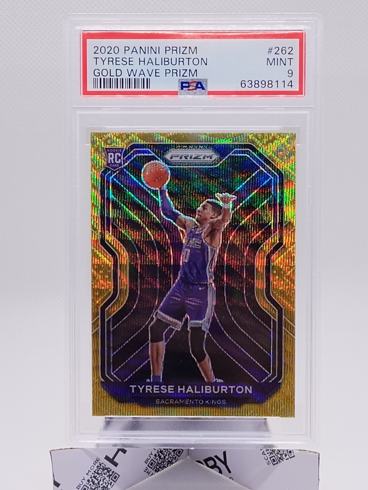 2020 Panini Prizm Tyrese Haliburton Rookie RC Gold Wave PSA 9 #262 TMall