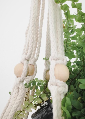 Hanging Planters Baskets, Cotton Rope Macrame Plant Hanger with Hanging Hooks UK - Picture 6 of 18