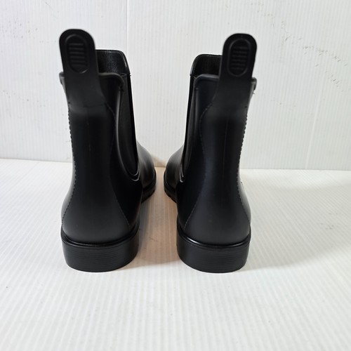 Amoji 260 Mujer Tobillo Chelsea Negro Lluvia Corto Goma Botas Talla 9.5 - Imagen 4 de 9
