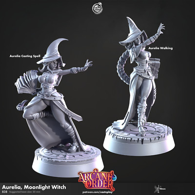 Magierin mit Zauberbuch Miniatur Set Zauberin Figur für TTRPG's wie D&D 5e